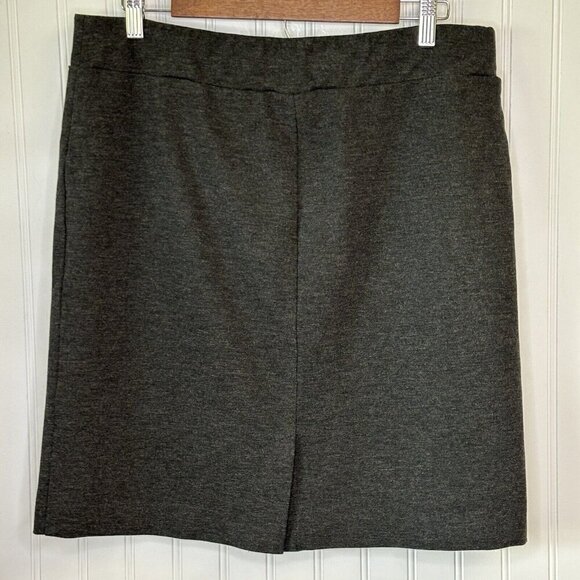 j jill Ponte Knit Pencil Skirt Medium Charcoal Gray Stretch Pockets Career Wear - Picture 5 of 11